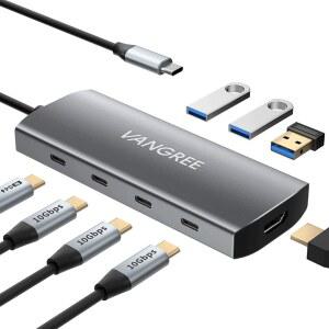 뱅그리 USB C 허브 10Gbps 3.2세대 2포트 3개 4K@60Hz HDMI 100W 전원 공급 USB-A 3.0 포트 Pro /Air 등용 스플리터 멀티포트 어댑터 익스텐더