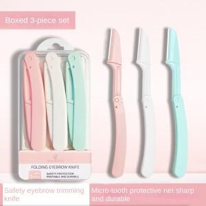 안전 접이식 여성용 얼굴 면도기 눈썹 트리머 블레이드 스크래치 메이크업 도구
