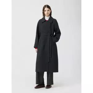 [CC콜렉트](하남점)헤링본 벨티드 하이넥 롱 코트_C254MSG534