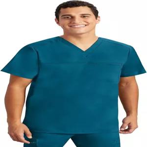 힐링 핸즈 남성 스크럽 탑 저스틴 브이넥 모던 핏과 가슴 및 소매 포켓 이지 케어 스트레치 패브릭 2330