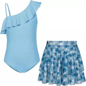 그레이스 카린 걸스 원피스 수영복 메쉬 스커트 6-14Y