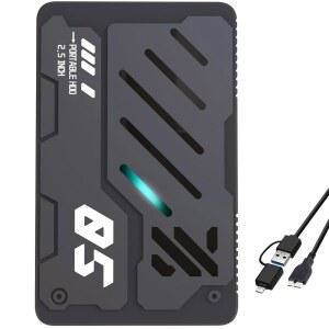 Tianken 울트라 슬림 휴대용 외장 하드 드라이브 USB 3.0 HDD 스토리지 - PC, 노트북, Mac, Xbox One, PS4, PS5 (1TB)