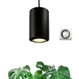 발리키 행잉 그로우 라이트 40W 대형 풀 스펙트럼 웜 흰색 화이트 컬러 타이머 플러그인 펜던트 15FT 패브릭 전원 코드 실내 식물용 장식 조명