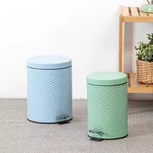 쓰레기 무소음 페달 휴지통 그린 (종량제봉투 3L 5L용)