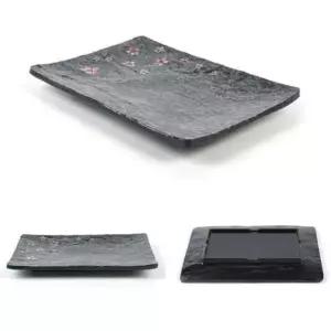 긴사각접시 멜라민 일식 한정식 스끼 반찬 접시 35x24.4cm 5호