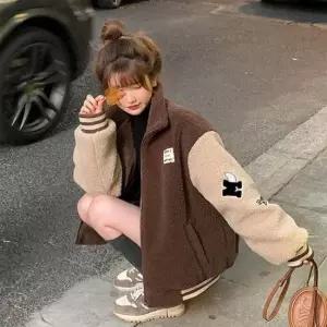 양털점퍼 겨울 여성 후리스 뽀글이점퍼 소매 캠핑자켓 따뜻한