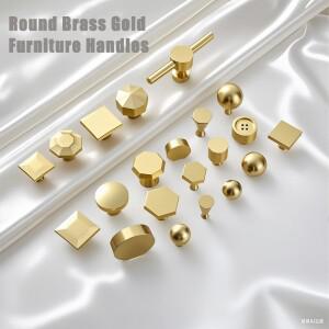 순수 구리 미국 클래식 단일 핸들 골드 욕실 찬장 서랍 캐비닛 도어 당김 황동