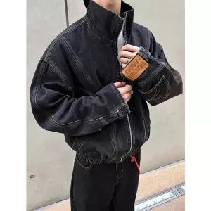 남성자켓 트렌디 아이템 데님 청 빈티지 오버와펜 코트 반전주의 워싱 카고 점퍼 HT1