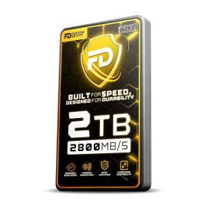 Fantom 드라이브 익스트림 2TB 외장 SSD - 2800MB/s, Thunderbolt 3 및 4, USB Type-C, 알루미늄, 3D NAND TLC, TB3X-2300N2TB