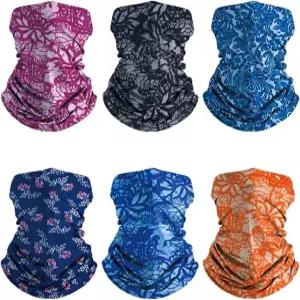 EAZZEA 남녀용 6팩 발라클라바 페이스 마스크 - 자외선 차단 넥 게이터 다용도 사이클링 및 통기성