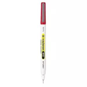 [문구/오피스] 네임펜 원 필기구 빨강색 1다스 글씨용 학용품 12개입x가는