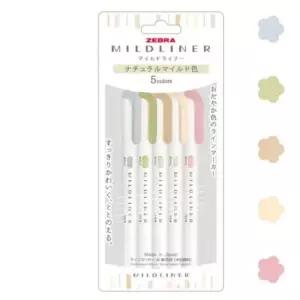 [문구/오피스] WKT7 제브라 마일드 형광펜 NTC 5색 라이너 양면 5C 펜 세트 형광