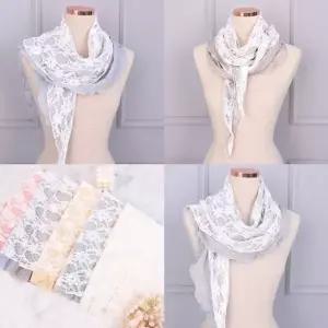 [하프클럽/]러블리 봄 스카프 여성 고급 머플러 롱 레이스 스카프