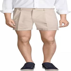 랜드스 엔드 남성 컴포트 허리 주름 9인치 노 언 치노 반바지