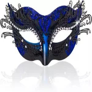 BCARICH 2025 여성용 새로운 가면극 마스크 마르디 그라를 위한 반짝이는 라인스톤이 있는 메탈 필리그리