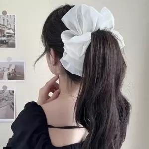 헤어집게핀반묶음핀 여자 데이트 룩 망사 퍼프 곱창 집게 머리 핀 헤어