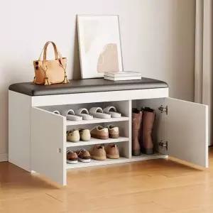 벤치형 신발장 현관 벤치장 화이트 벤치 의자 선반 정리대