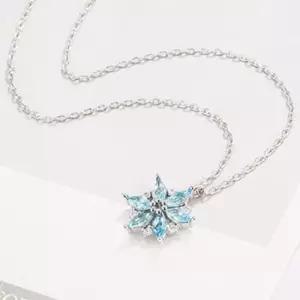 모던목걸이 블링블링 패션 스카이 블루 큐빅 눈꽃송이 목걸이