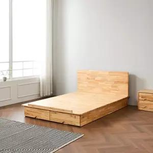 발밑서랍형 넓은상판 고급 통원목 슈퍼싱글 침대(SS) 프리미엄 성인 자취