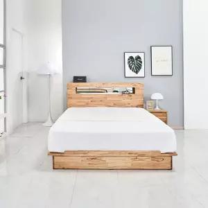 북유럽풍 참죽나무 통원목 LED 슈퍼싱글 침대프레임(SS) 혼수 착한 자취 틀