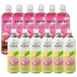 [셀러허브]웰진 복숭아 아이스티 1L 6개 +스위트코리아 복숭아 피치 1L 6개 액상음료 (S31187980)