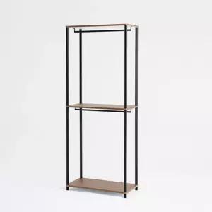 옷방 효율수납 모던 철제 2단 행거(60cm 4컬러) 사무실 데일리 헹가 매장용