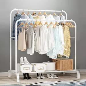 많은옷 간편정리 튼튼한스틸 2단 대형 행거(110cm 2색) 옷걸이 디피용 모던