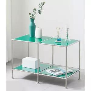 성수동 미드센츄리 컬러투명유리 2단 콘솔 테이블(80cm 12색) 앤틱 높은