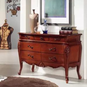 럭셔리수공예 마호가니 원목 엔틱 콘솔 서랍장(105cm) 정리함 옷 양말 긴