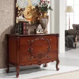 북유럽 클래식 엔틱 3단 콘솔 긴 서랍장(100cm) 서랍정리함 수납 옷장 서재