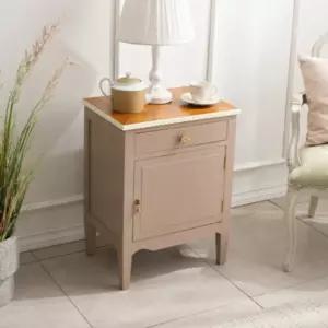 유니크 엔틱 금장손잡이 포인트 사각원목 협탁(50cm) 디자인 우드 사이드