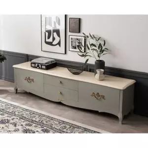 고품격 유럽왕실 엔틱 마호가니원목 TV거실장(200cm) 폭좁은 티비 북유럽