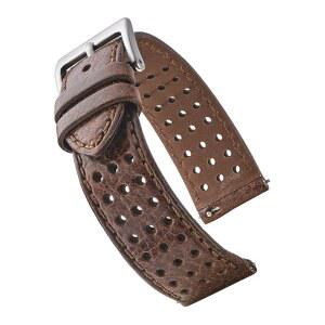 멋진 선택 알파인 정품 천공 가죽 시계줄 - 여성 남성 퀵 릴리스 교체 스테인리스 스틸 버클 일반 스마트 시계 밴드와 호환 가능