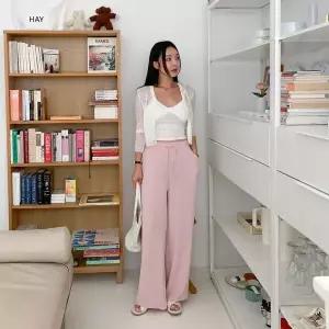 [하프클럽/]여자 허리밴딩 썸머 찰랑 일자 와이드핏 팬츠