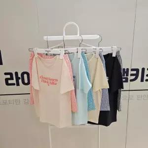 [폴햄키즈]공용 냉감 5부 라운지웨어세트 pkg2ui3810_DG