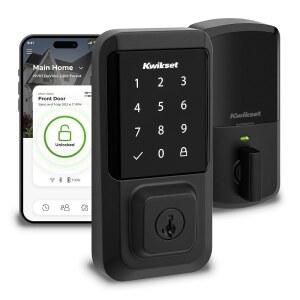 Kwikset Halo Wi-Fi 스마트 잠금장치 키리스 엔트리 현관문 터치스크린 데드볼트 매트 블랙 마감 등급 AAA 인증 UL 등록 허브 없음 간편 설치 앱 제어
