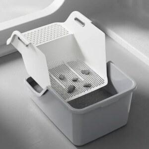 대형 비말 방지 고양이 쓰레기 상자, 삽 프리 스타일 침대 팬, 자동 모래 떨어짐 트레이, 새끼 고양이용, 간편한 청소 변기