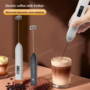 무선 우유 거품기 전기 Type-C 핸드 블렌더 스테인레스 스틸 미니 커피 메이커 카푸치노 크림 용 믹서