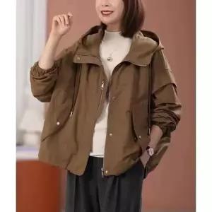 볼사스 여친 빈티지 가을 캐주얼 투피스 트렌치코트 빅사이즈 야구 후드코트 상의 바캉스 점퍼 루즈핏 잠바