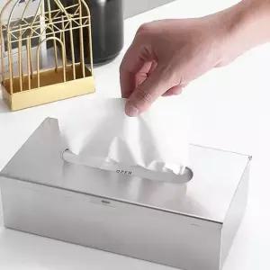 호텔 스텐 티슈 케이스 사각 휴지통 테이블 냅킨 수납