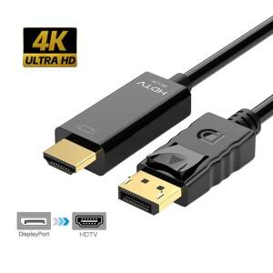 1.8M 6FT 4K x 2K 금도금 디스플레이 포트 DP-HDTV 어댑터 케이블 코드 남성-HDTV 남성 변환기 PC 노트북