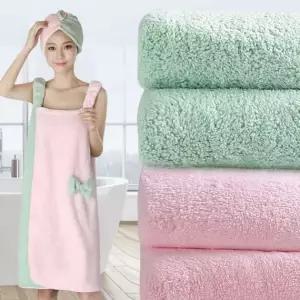 여자 투톤 랩 스커트 수건 타올 원피스 샤워가운