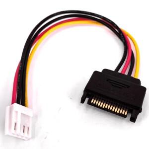 15핀 Sata 남성 4핀 플로피 FDD 여성 전원 변환기 어댑터 케이블 15p 4p 커넥터 20cm
