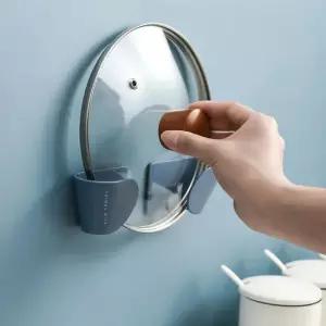 부착식 냄비뚜껑 거치대 뚜껑 받침대 홀더 DD-10599 강화유리뚜껑 솥뚜껑불판 조리도구받침