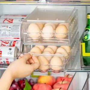 키밍 12구 서랍형 계란 케이스 트레이 접층 보관함 12구 달걀 서랍형 접층 수납함