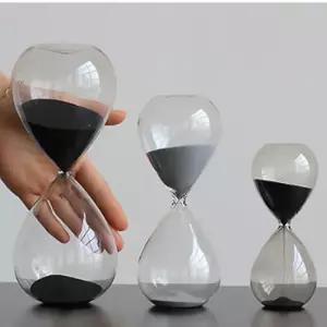 키밍 유리 모래시계 타이머 5분 15분 30분 인테리어 모래시계 타이머 공부용 책상용 탁상용