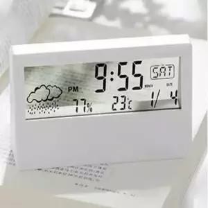 투명 디지털 LED 탁상시계 온도습계 무소음알람 탁상용알람시계 무소음알람시계