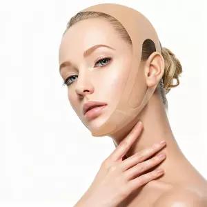 귀에 좋은 디자인의 V 라인 팅 마스크 수면용 턱 스트랩 이중 지지용 U자형 패드 여성 벨트용 재사용