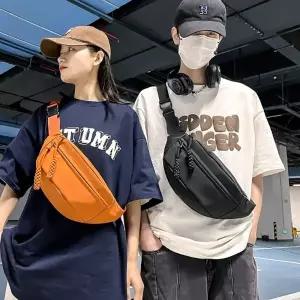 남자 여자 베이직 심플 무지 크로스백 슬링백_5