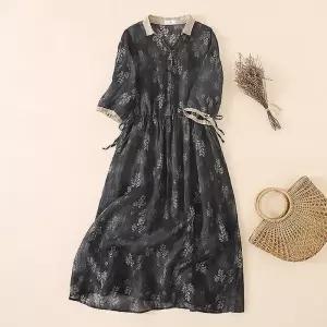 [넬리]저스 플라워 브이 카라원피스_NB4OP024